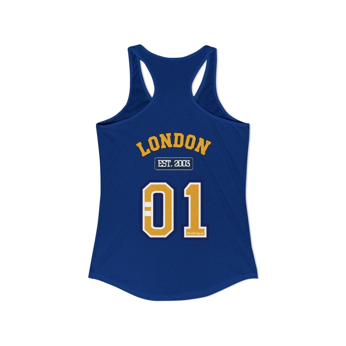London (LDN) Varsity Women's Ideal Racerback Tank - Chinchilla Choons